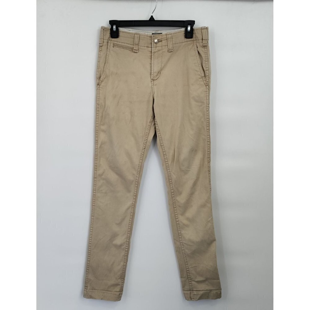 Obey Propaganda Mid-Rise Straight Khaki Pants Slim Skinny Stretch 32 Mens Tan